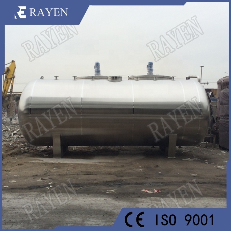 SS304 SS316L Stainless Steel Horizontal Stainless Steel 5000 Liter Water Tank 10000 Litres