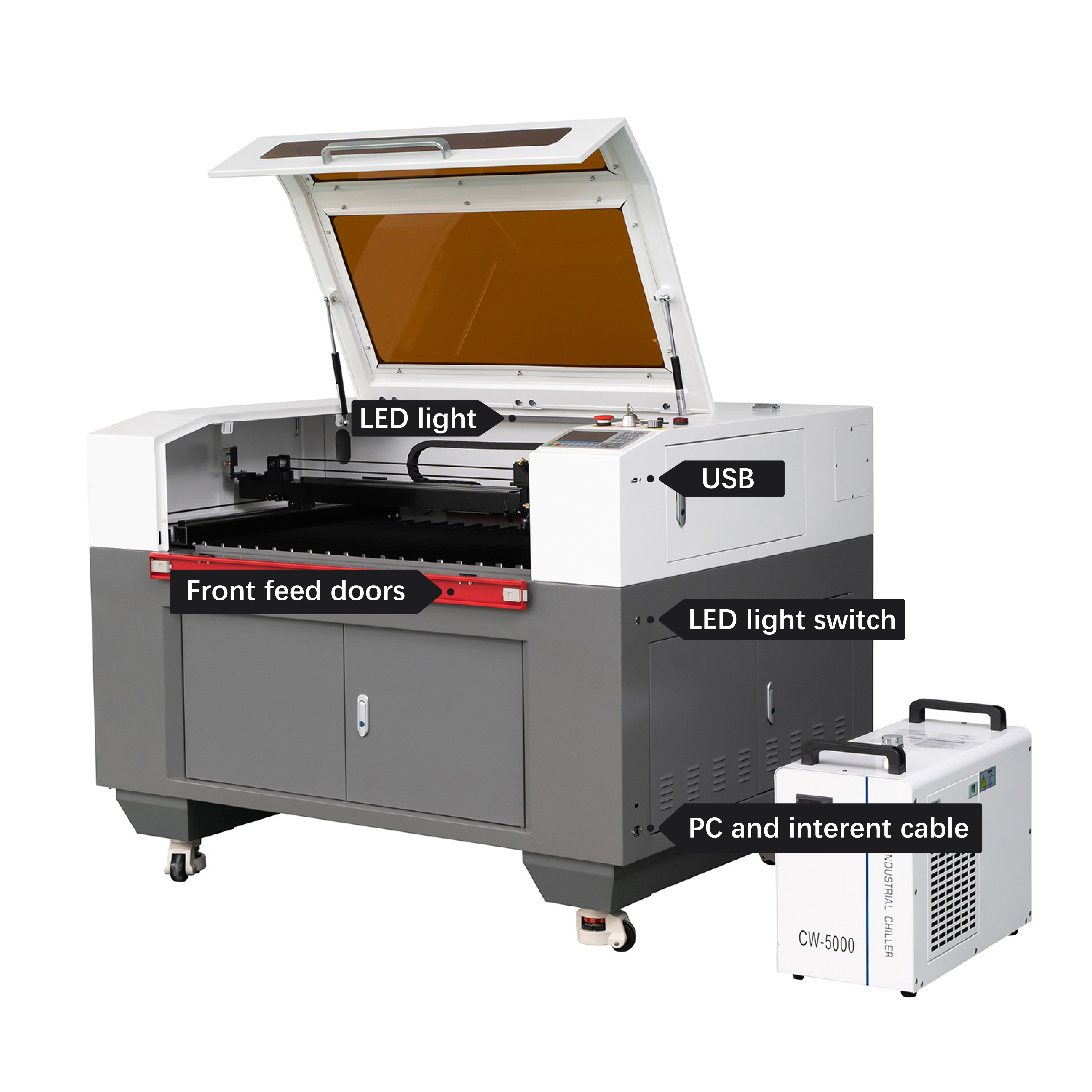 CO2 Laser Machine 600*900mm 6090 80W 100W Laser Cutting Machine Reci CO2 Noise And Tube Controller Laser Engraving Machine