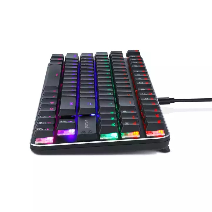 Custom wired pc gamer keyboard typewriter rgb 87 key gaming mechanical keyboard with low profile switch