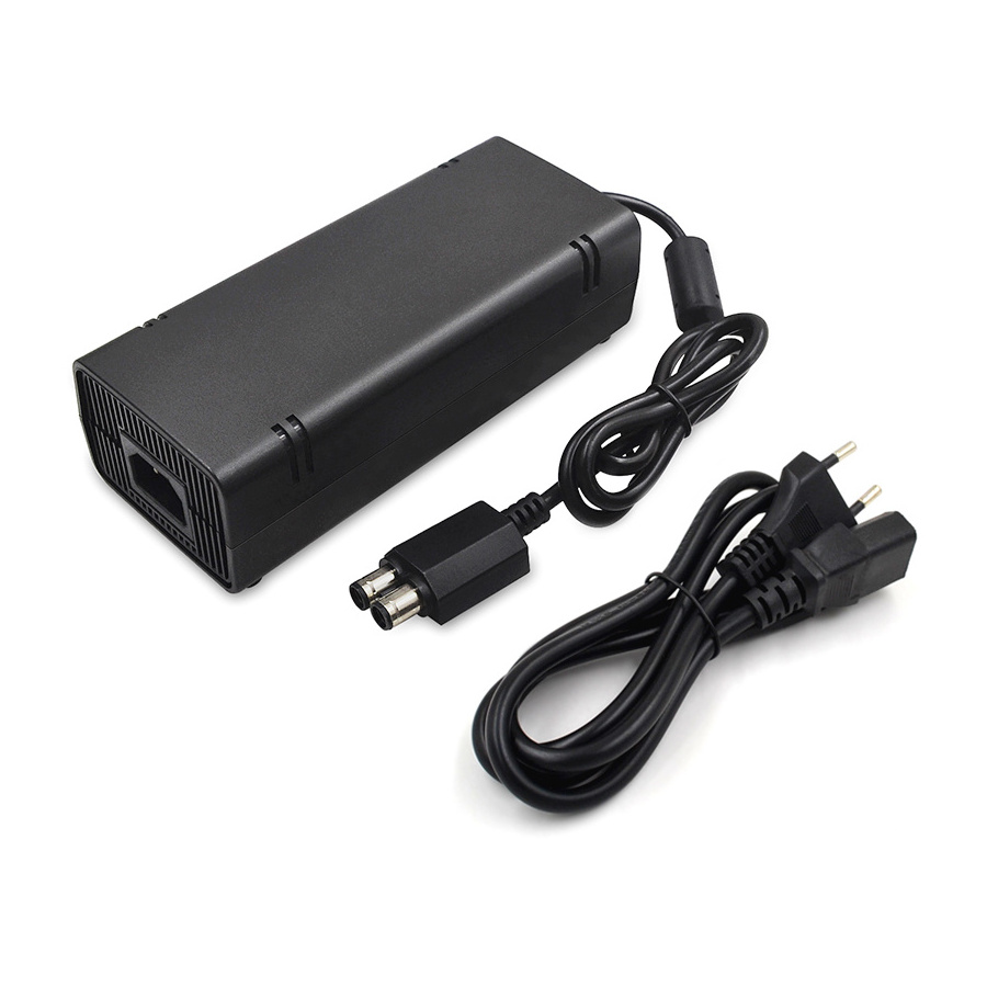 with LED Indicator Light Charger Cable 100-240V Black  Slim Power Supply  Slim AC Adapter for Xbox 360