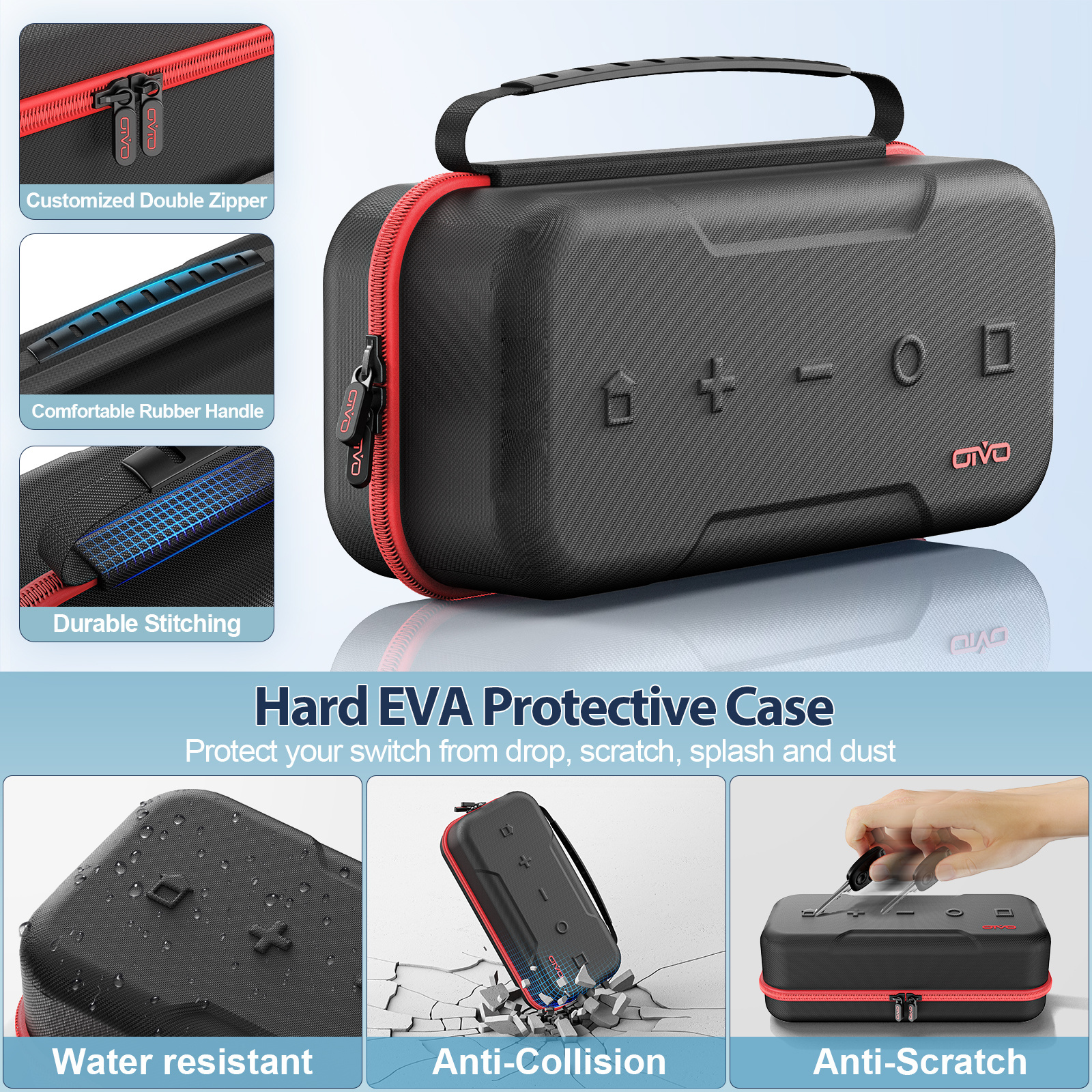 Portable Switch Carrying Protective Case Anti-Scratch Waterproof Travel Bag For Nintendo Switch  Large Storage Bag