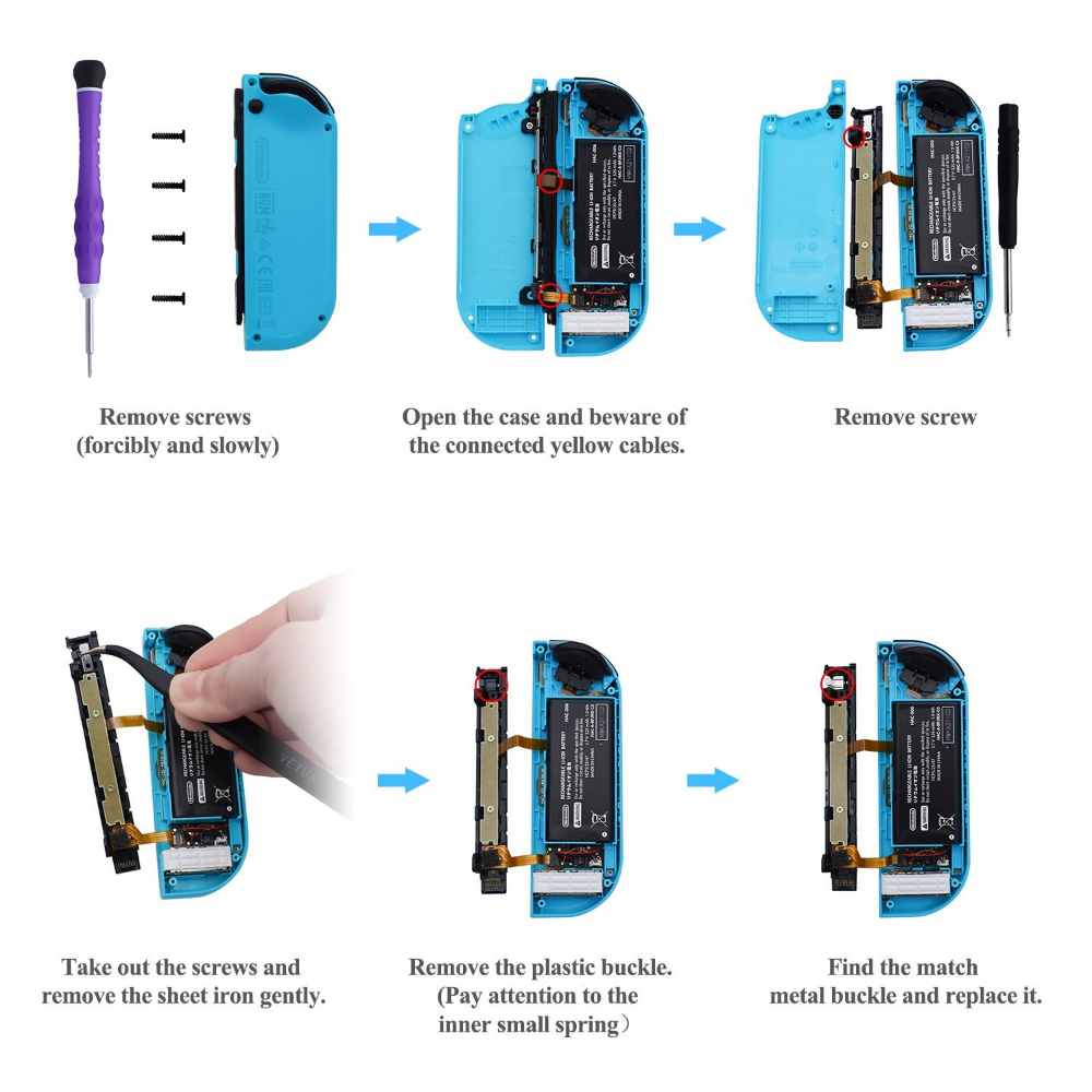 With Screwdrivers Gaming Fixed Parts Repair Kit 1Set Replacement Metal Lock Buckles For Nintendo Switch Controller  Repair Parts