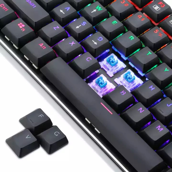 Custom wired pc gamer keyboard typewriter rgb 87 key gaming mechanical keyboard with low profile switch