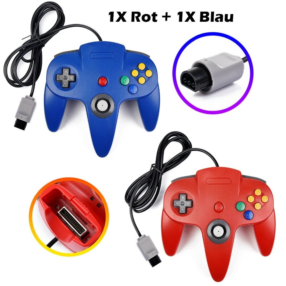 Blue N 64 Controllers PC Mando Manette N64 Replacement Usb Wired Controller Joystick For Nintendo Switch 64 Consola