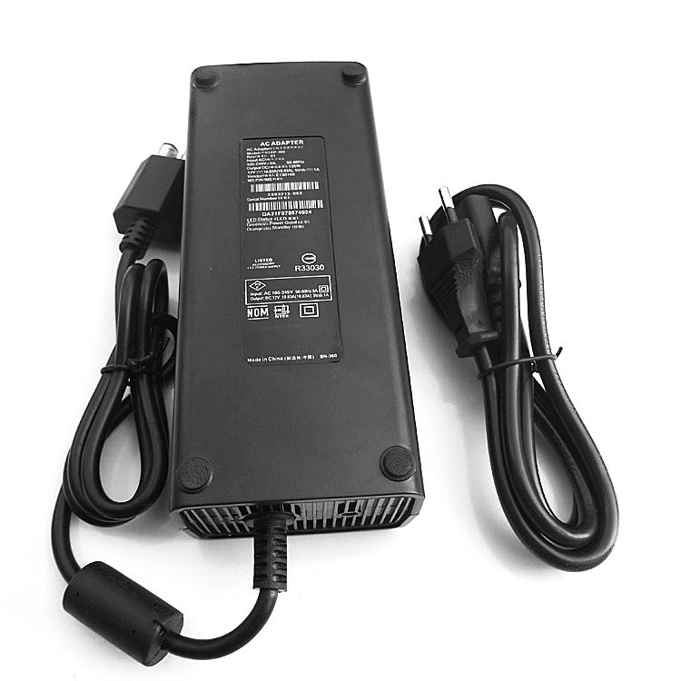 with LED Indicator Light Charger Cable 100-240V Black  Slim Power Supply  Slim AC Adapter for Xbox 360