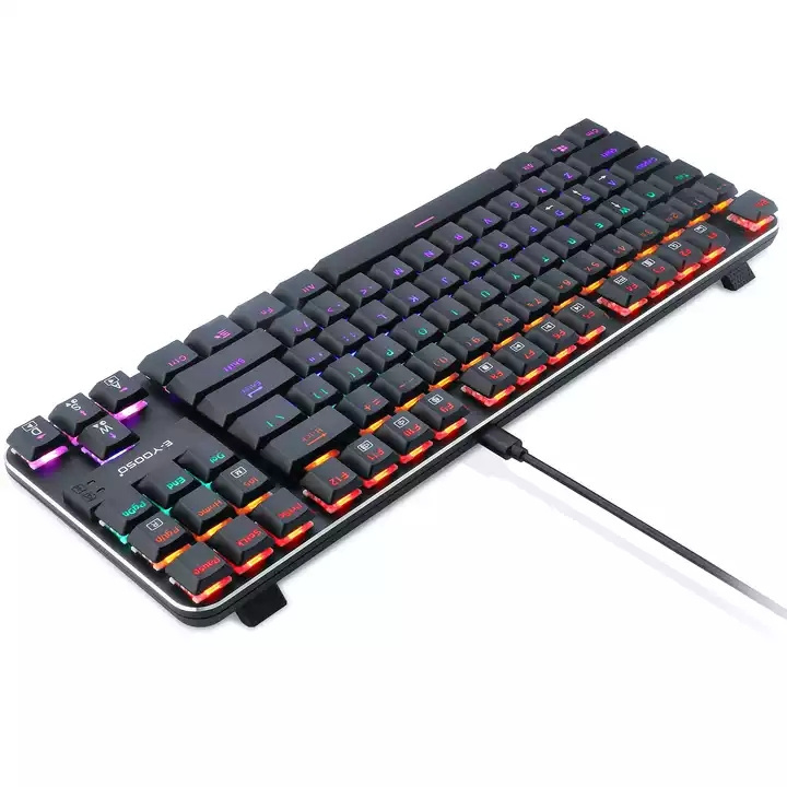 Custom wired pc gamer keyboard typewriter rgb 87 key gaming mechanical keyboard with low profile switch