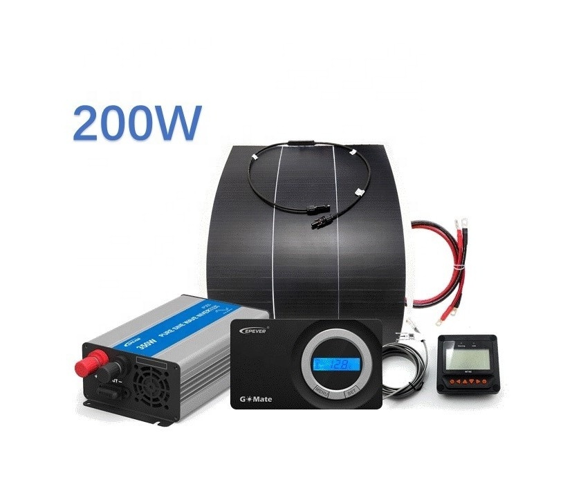 New design complete set 200W RV solar kit off grid solar power system