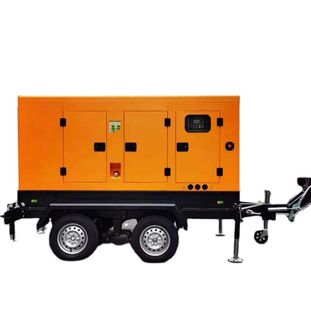 Cheap price water cooled 180kw silent canopy four wheel 225kva tow trailer diesel generator for outdoor work