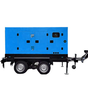 Cheap price water cooled 180kw silent canopy four wheel 225kva tow trailer diesel generator for outdoor work