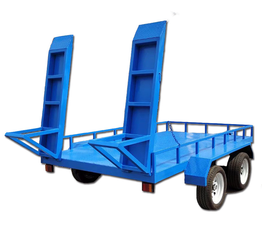 Galvanized European Box Utility Trailer for Skid Steer Loader/ Excavator /Car/Tractor