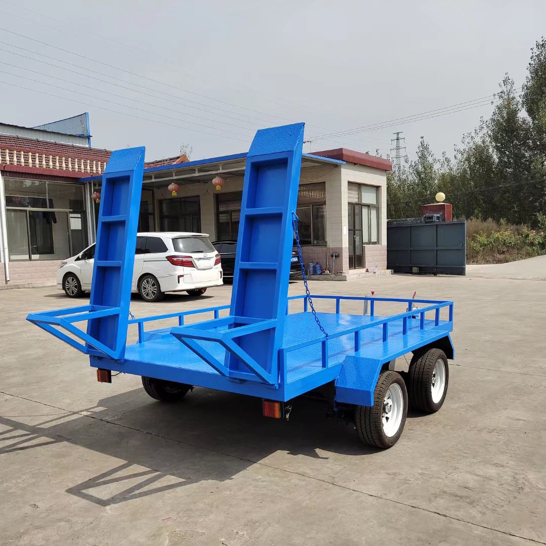 Galvanized European Box Utility Trailer for Skid Steer Loader/ Excavator /Car/Tractor