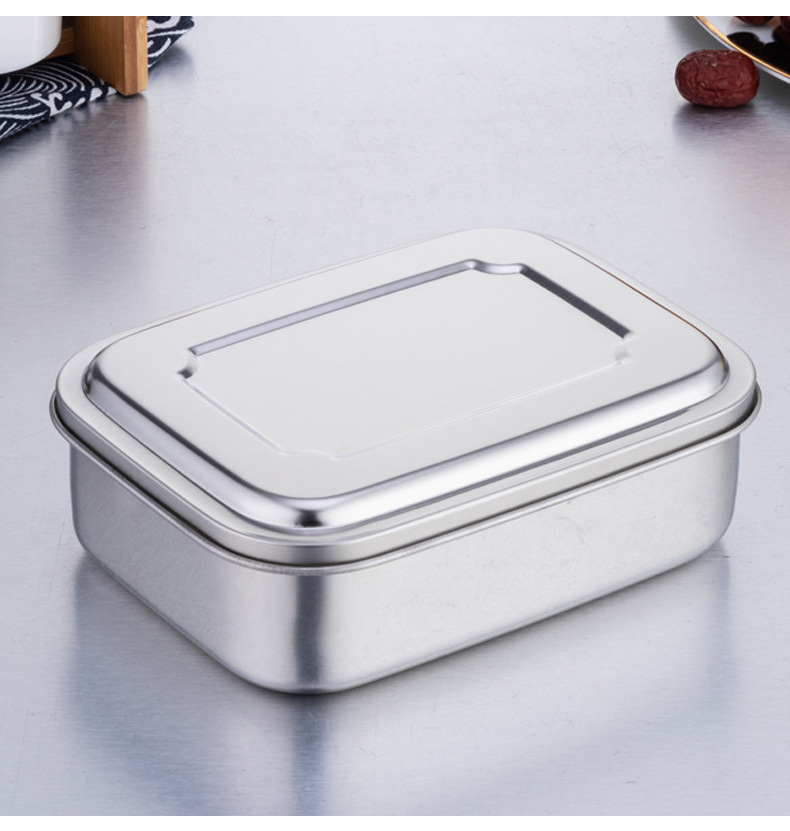 Leak Proof 2 layer Lunch Box Stainless Steel Lunch Box with Handles Kid Food Containers for School