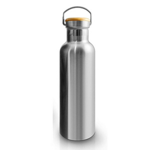 17oz bpa free double wall stainless steel bamboo travel mug vacuum water bottle 100ml sport thermal flask wholesale