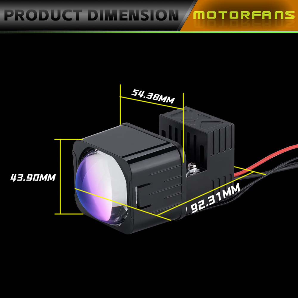 1.5 inch lens high low beam square mini spotlight motorcycle headlight car led headlamp