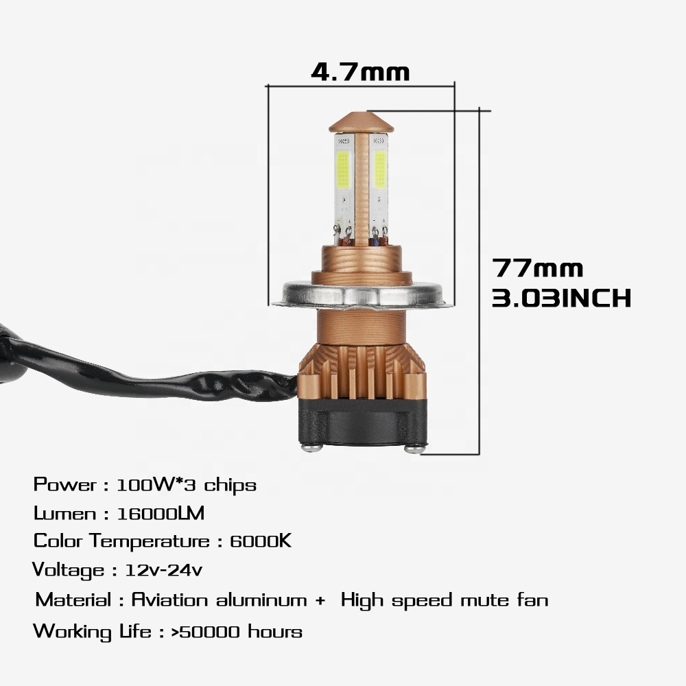 H4 Super Bright Car LED Headlight Auto Mini Projector Dual Lens High Low Beam Light Bulb