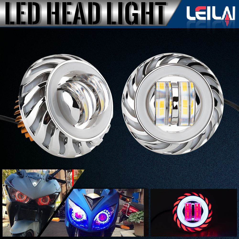 20W Angel Eyes LED Headlights 8000LM Auto Lighting Systems Mini Driving Lights for Motorcycle