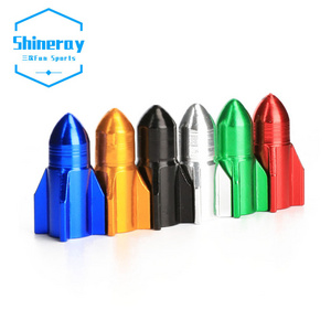 Mountain Bike Aluminum Alloy Valve caps Beautiful Rocket Mouth caps Bicycle Tire Dust Proof Gas Nozzle caps