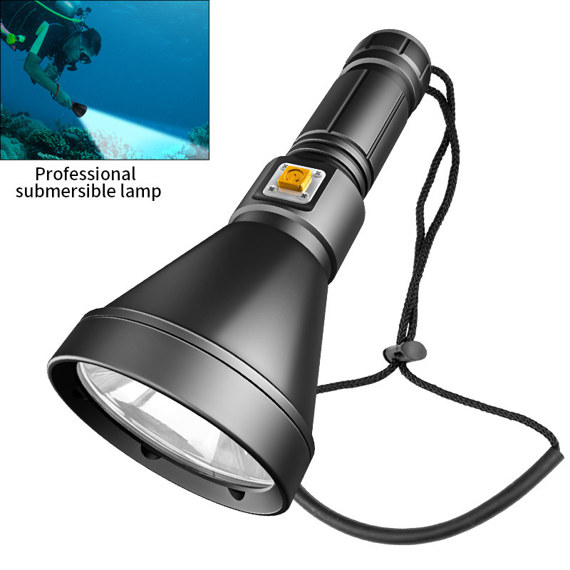 XHP90 large cup LED diving flashlight professional diving strong light torch amphibious convenient flashlight