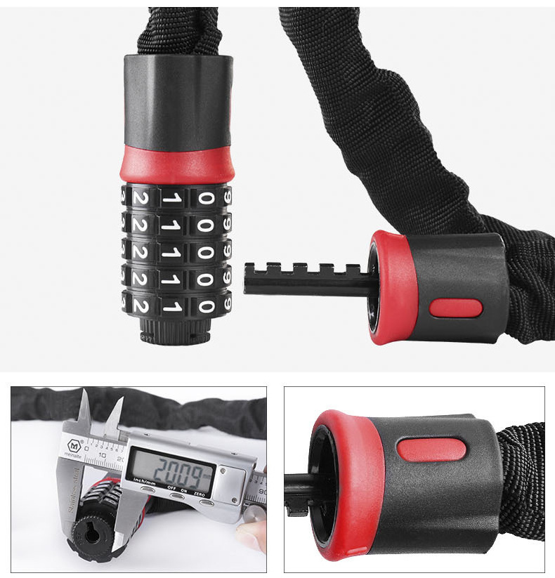 Bicycle anti-theft password chain lock mountain bike electric motorcycle lock