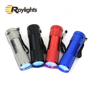 Promotion Gift 9leds Mini White Light or 395nm UV LED Flashlight