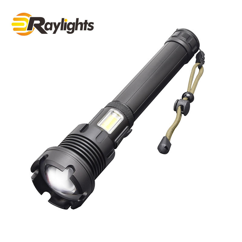 XHP90 Zoom Flashlight Upgrade Type-C USB Charging belt output XHP90+COB Strong light XHP90 Tactical Light  Zoom Camp Torch