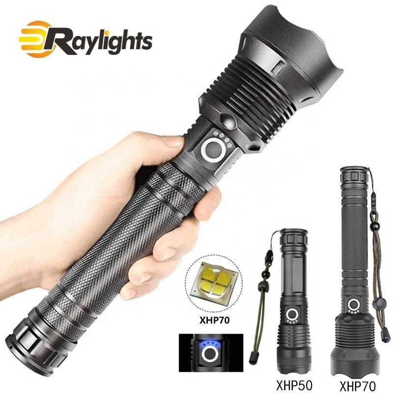 Rechargeable LED Flashlight High Lumens Tactical Flashlight Zoomable High-Power Flashlight for Camping Emergency