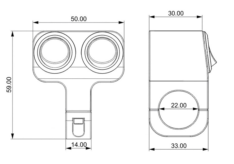 Motorcycle aluminum alloy switch combination modification multifunctional three-wire headlight horn switch