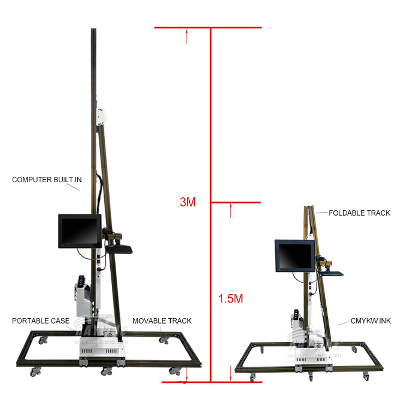 3D Portable Wall Printing Machine Company Factory Direct Price Wall Inkjet Printer Direct to Wall Printer With Wheels