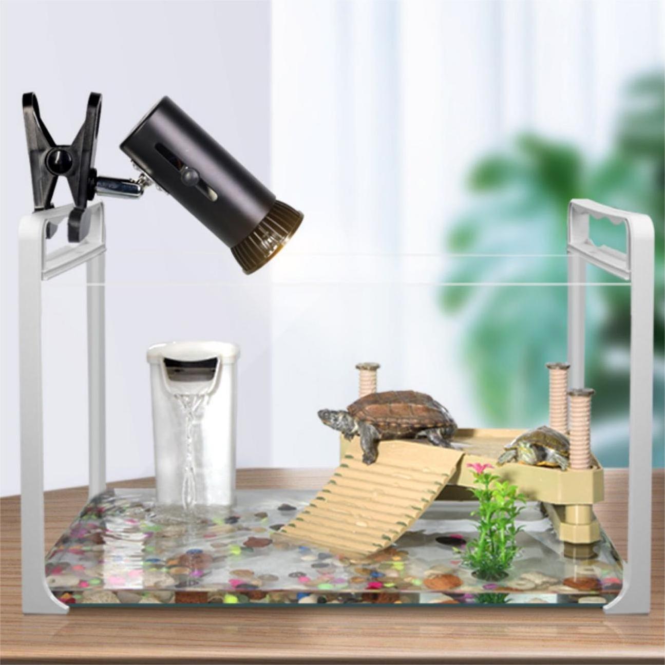 Reptile UVB Lamp Bulb Ceramic Holder Clip-on Adjustable Switch Clamp Light Fixture for Reptiles Light Turtle Lizard Heating Lamp