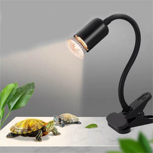 Reptile UVB Lamp Bulb Ceramic Holder Clip-on Adjustable Switch Clamp Light Fixture for Reptiles Light Turtle Lizard Heating Lamp