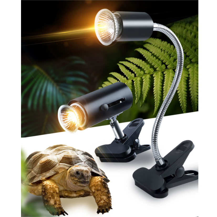 Reptile UVB Lamp Bulb Ceramic Holder Clip-on Adjustable Switch Clamp Light Fixture for Reptiles Light Turtle Lizard Heating Lamp