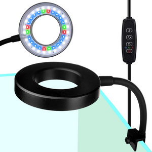 LED Clip-on Aquarium Light Dimmable Suitable For Open Terrarium for 1 to 3 Gal Fish Tank Usb Mobile Light