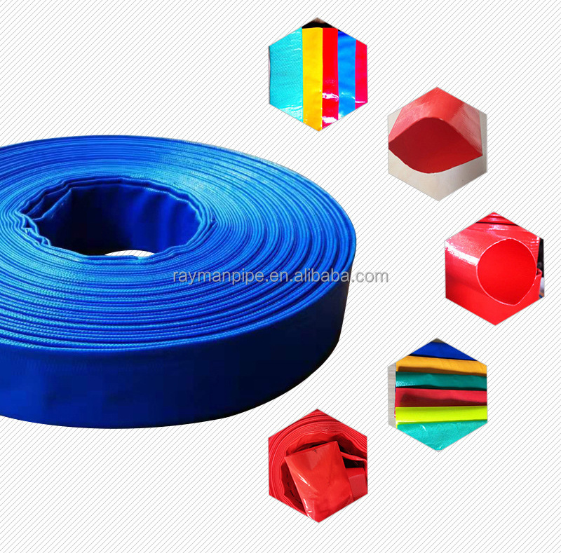 PVC Lay Flat Hose Pipe 4bar 6 Bar 10bar Flexible Layflat Water Irrigation Discharge Hose For Agriculture Farming