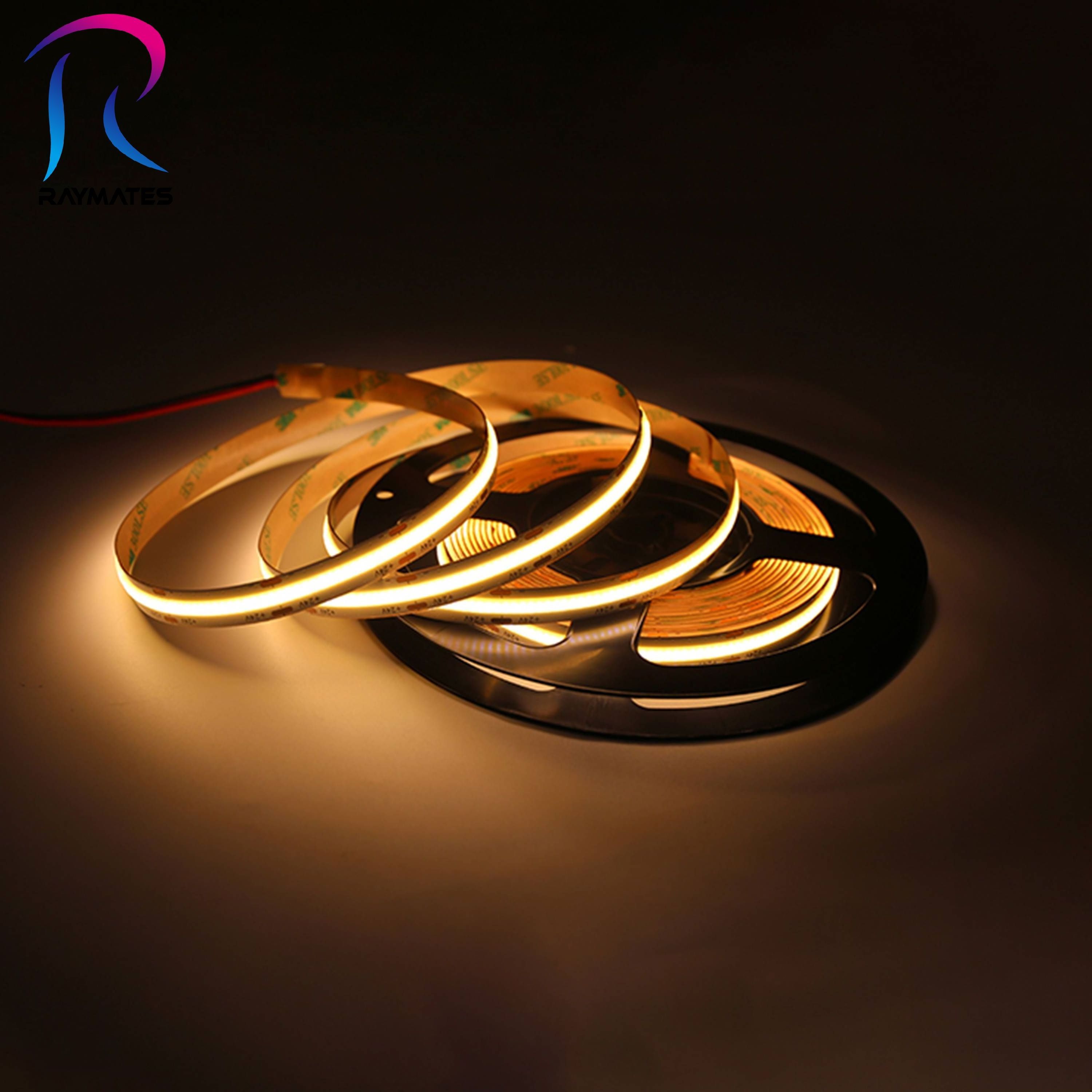 led strip lighting for cars ip20 COB Led Strip Lights 2700k 8MM warm light Indoor cob strip