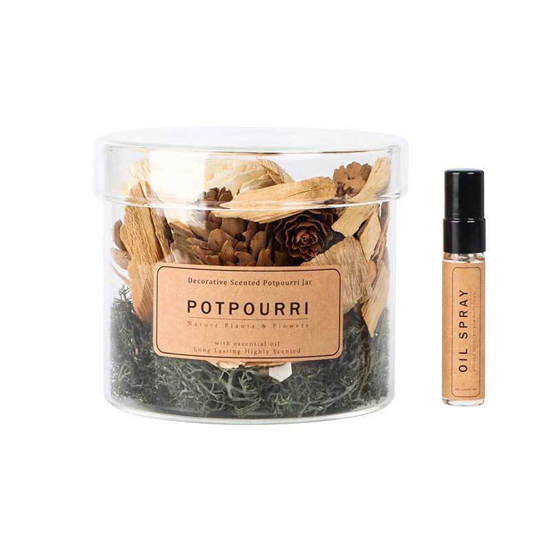 Herbal potpourri Natural Dry Flowers Plants In Glass Jar With Fragrance Spray Private Label Customized Design Christmas Gifts