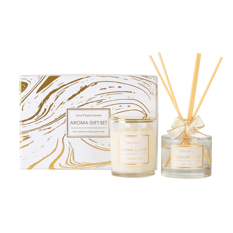 100ml Reed Diffuser+100g Scented Candle Fragrance Gift Set For Christmas