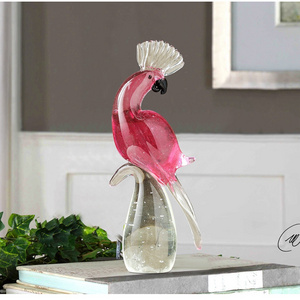 Hand blown home decoration Murano glass animal parrot figurines