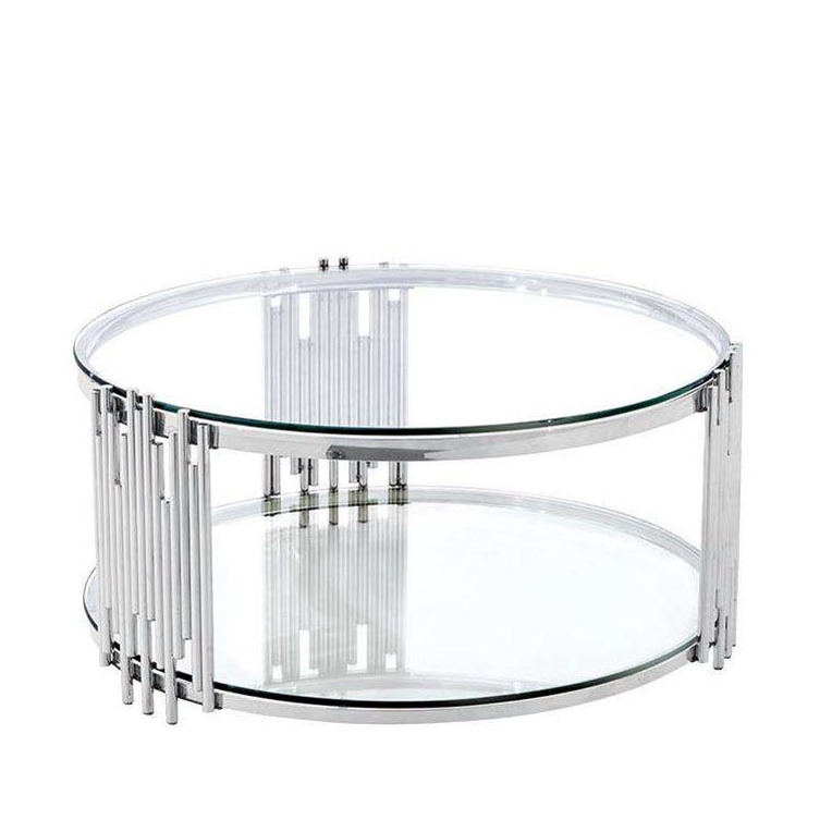 home glass stainless luxury steel furniture, contemporary small coffee table/