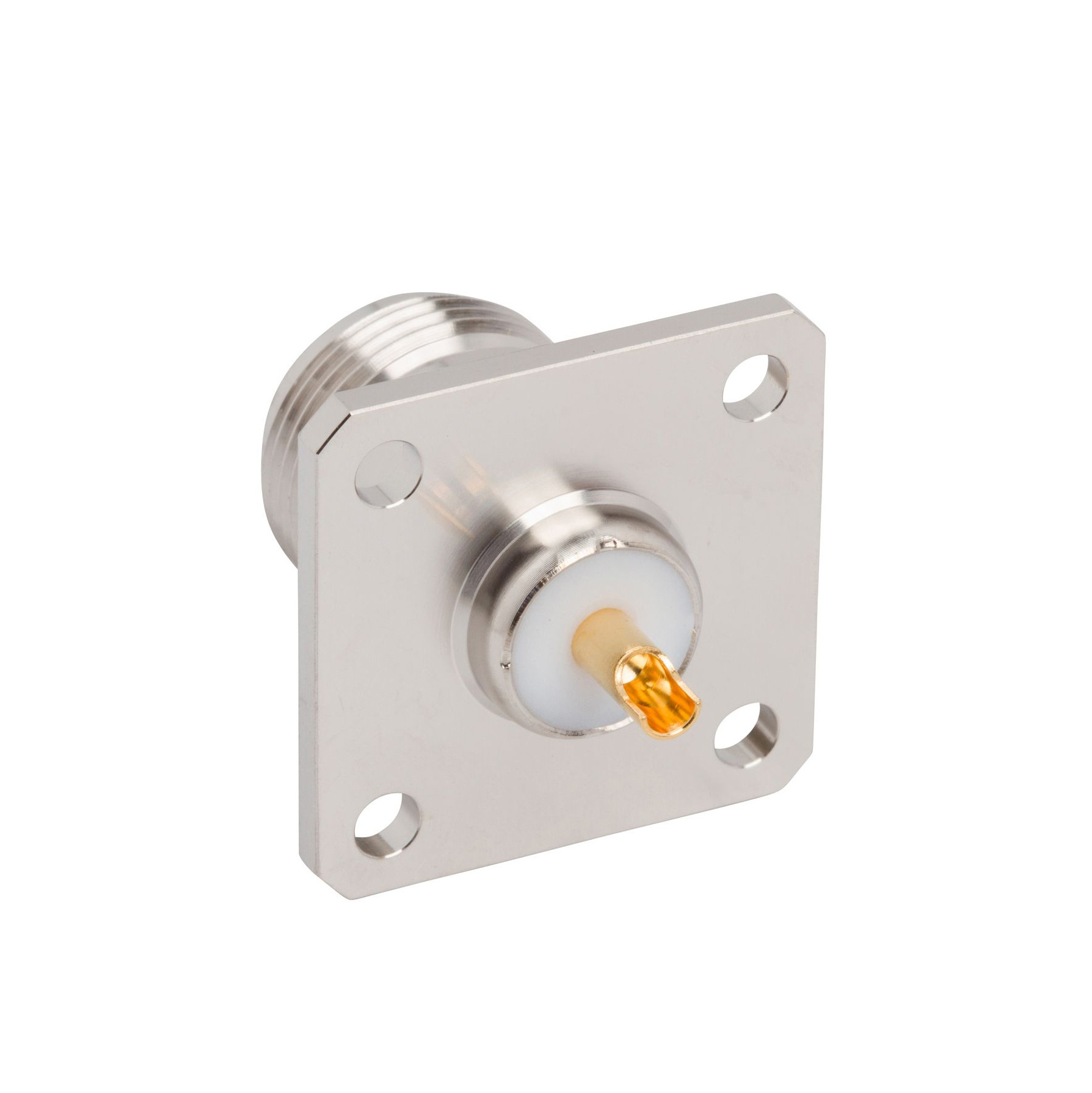 50Ohm 6GHz RF N Female Straight Panel Coaxial Connector N Jack 4 Hole Flange Connector for Antenna Coaxial Cable