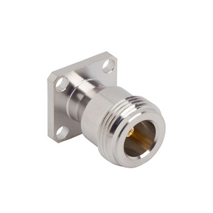 50Ohm 6GHz RF N Female Straight Panel Coaxial Connector N Jack 4 Hole Flange Connector for Antenna Coaxial Cable