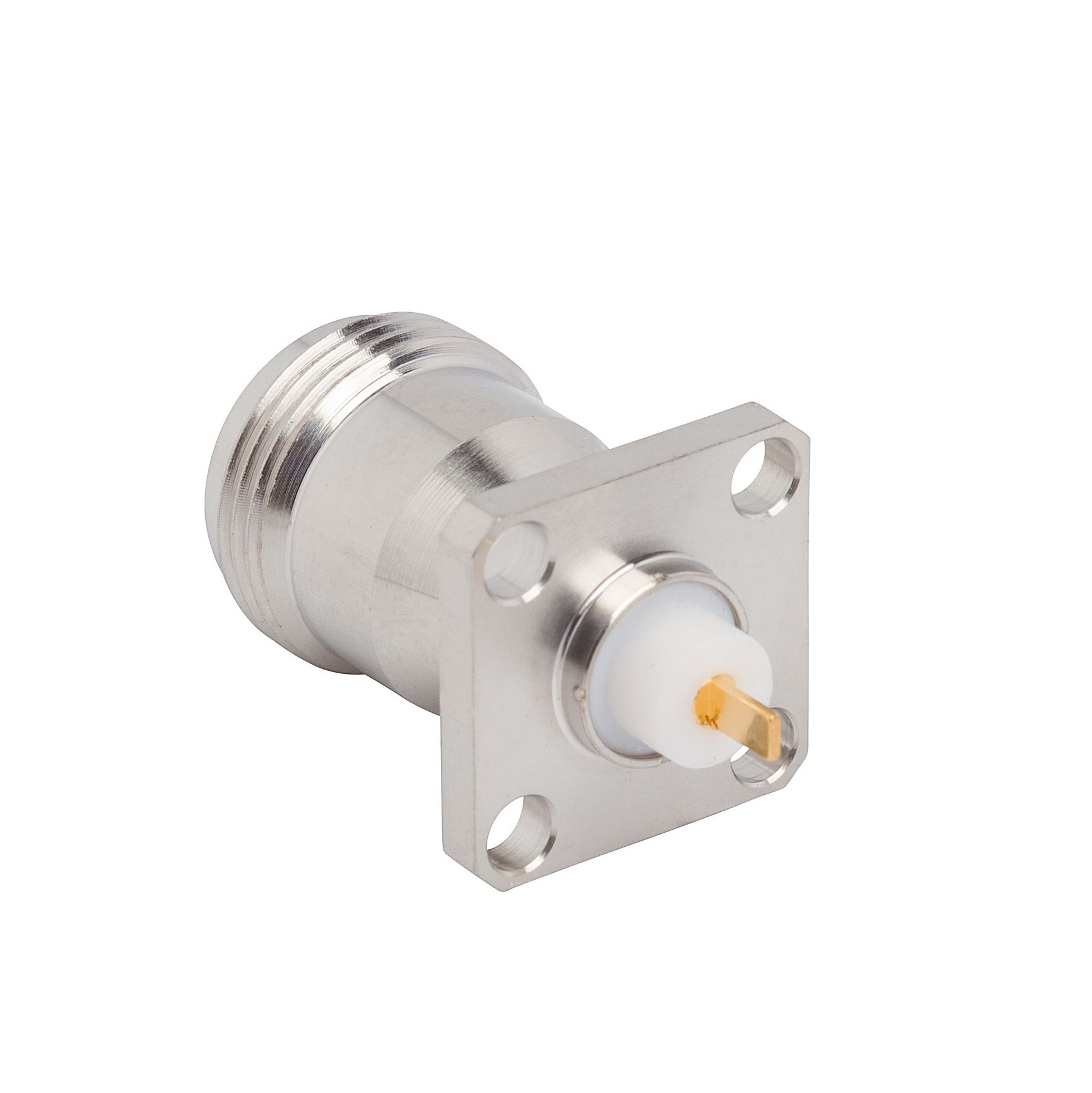 50Ohm 6GHz RF N Female Straight Panel Coaxial Connector N Jack 4 Hole Flange Connector for Antenna Coaxial Cable