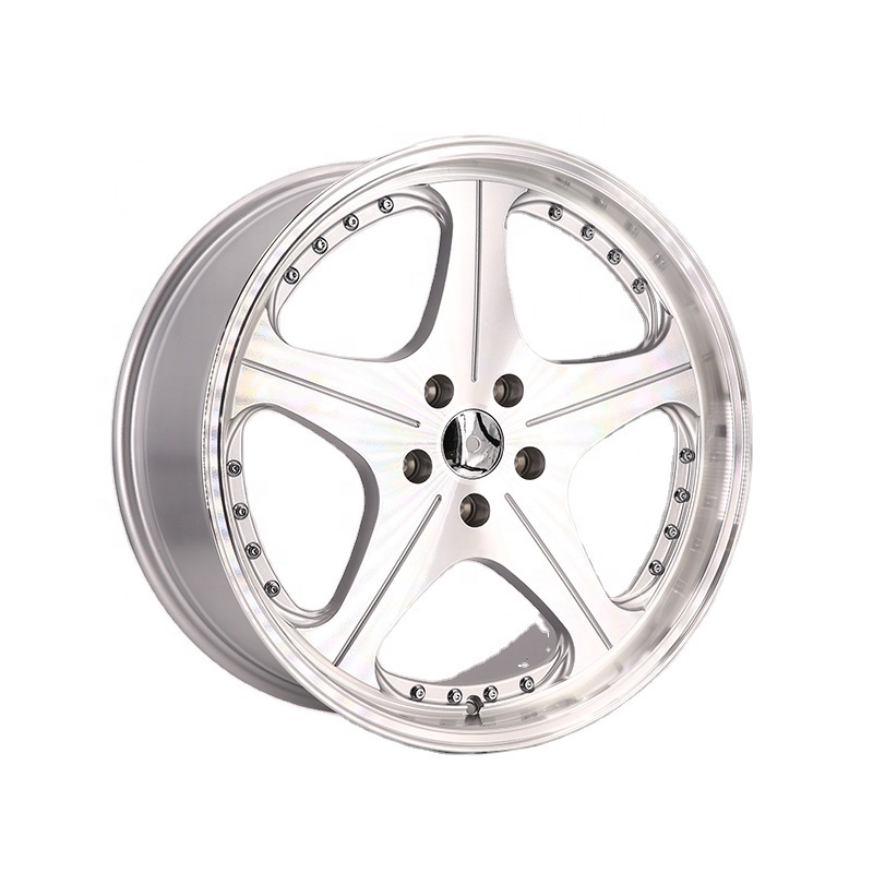 A026 19 Inch Five Spoke Face Design Silver Full Painting Aluminium Rims For Passenger Car