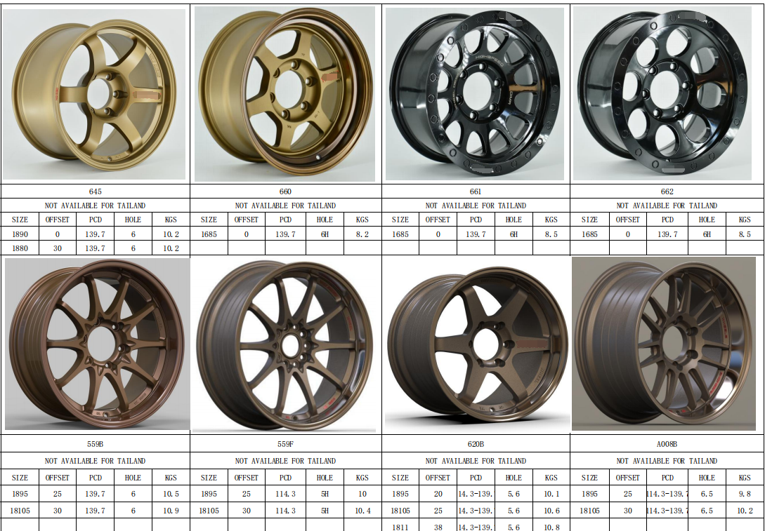 18x9.5 18x10.5 6x139.7 Five spoke Six Spoke Milling Windows Thailand rims wholesale