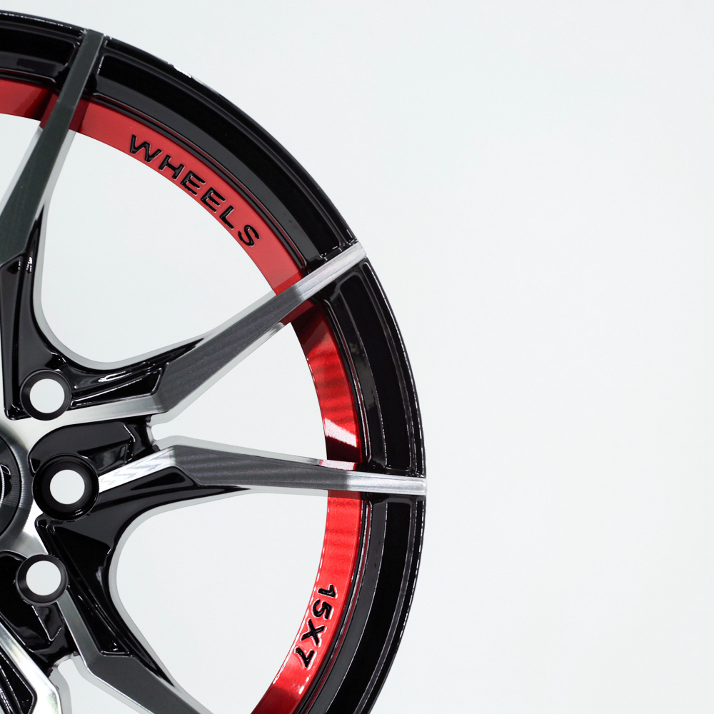 623 Factory 5 Double Spokes Red Undercut Hot Alloy Wheels