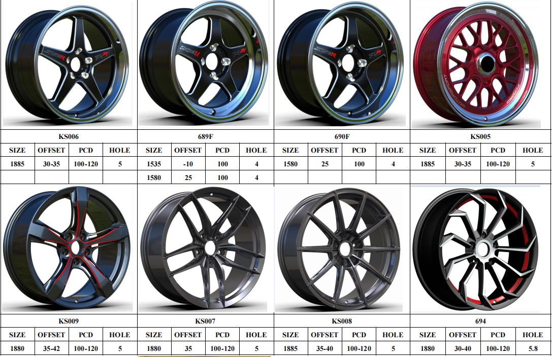 16 inch alloy wheels 4x100 4x114.3 5x100 5x114.3 ET35 CB73.1 for sport car