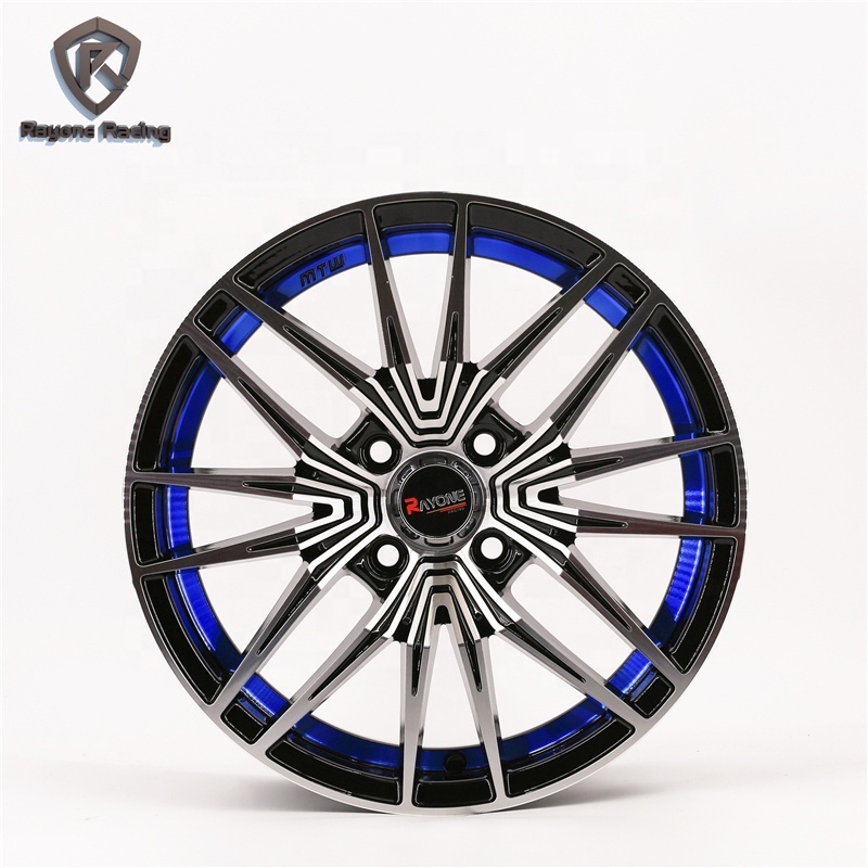 15 Inch Blue Line Machine Face Spider Web Spokes Aluminium Wheels