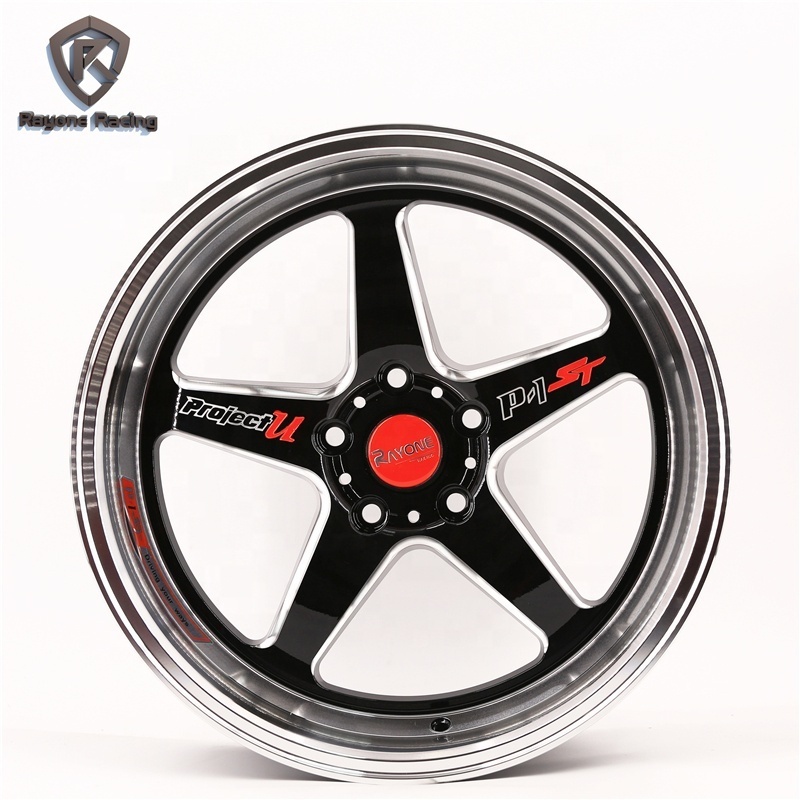 China Classical 679F 18 inch Staggered 5x114.3 Wheels Black Polish Lip With Milling logo Cool Rims Car Alloy Wheels