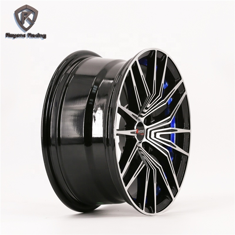 15 Inch Blue Line Machine Face Spider Web Spokes Aluminium Wheels