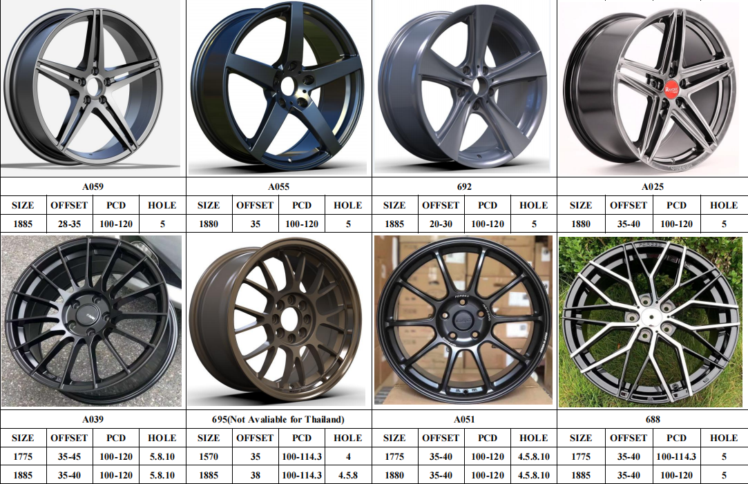 16 inch alloy wheels 4x100 4x114.3 5x100 5x114.3 ET35 CB73.1 for sport car