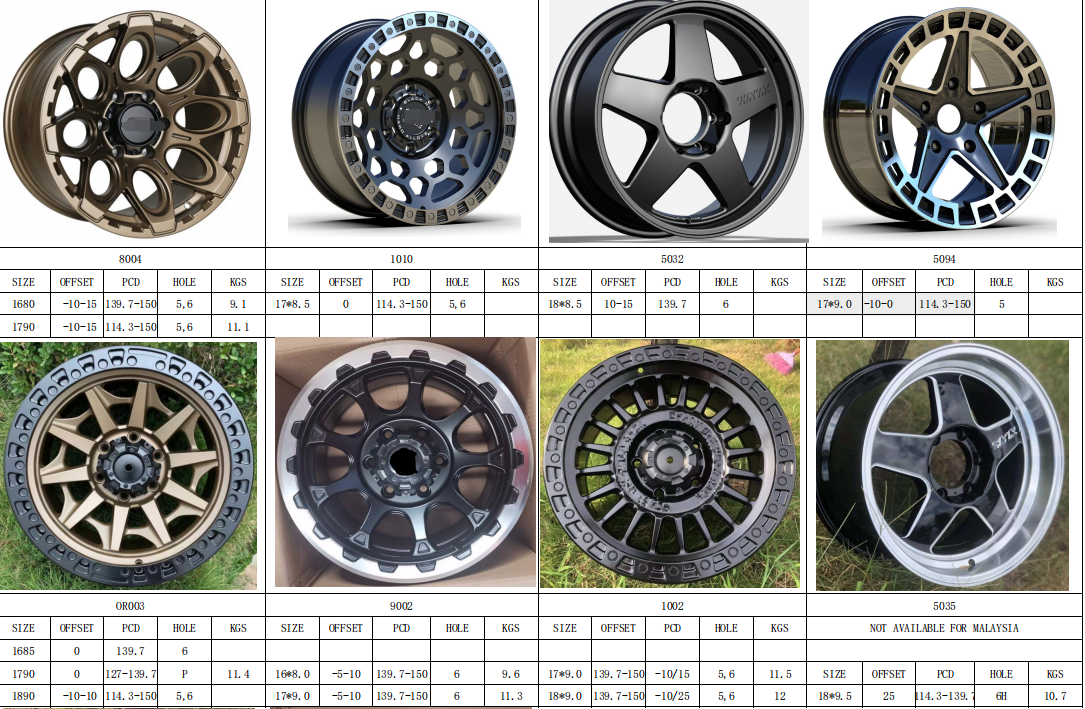 18x9.5 18x10.5 6x139.7 Five spoke Six Spoke Milling Windows Thailand rims wholesale